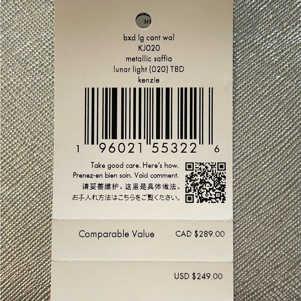 Kate Spade ♠️ Kenzie Boxed Metallic Large Continental Wallet in Lunar Light - Picture 6 of 11